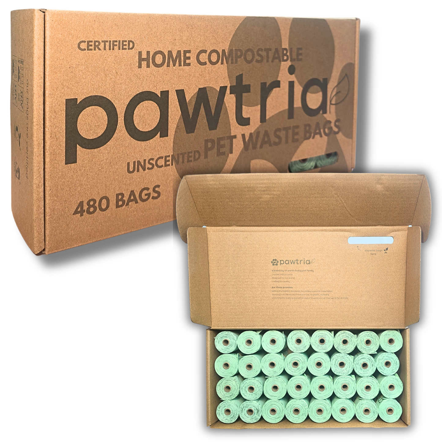 Pawtria Home Compostable Pet Waste Bags (480)