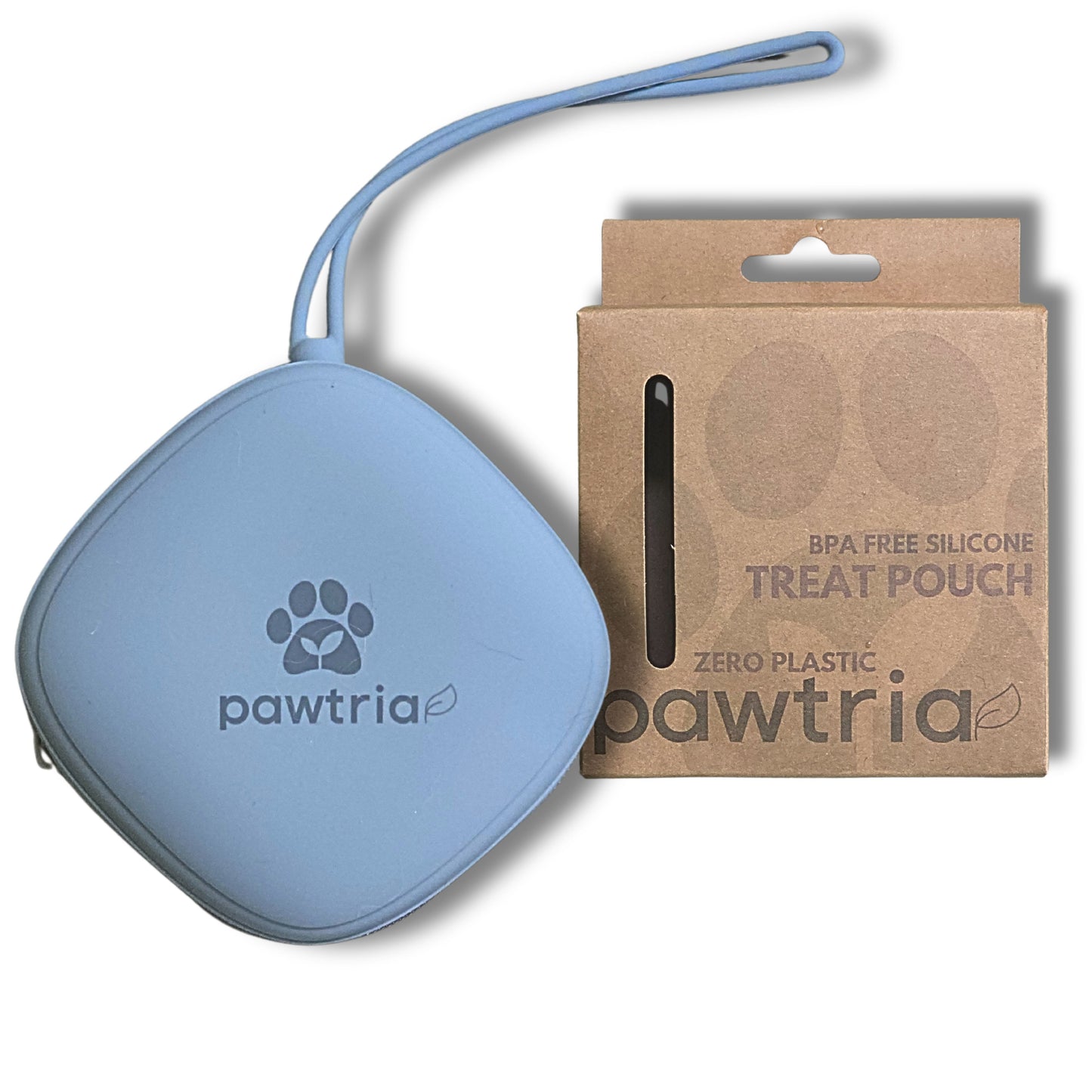 Pawtria Silicone Treat Pouch for Dogs and Cats (Blue) BPA-Free Container