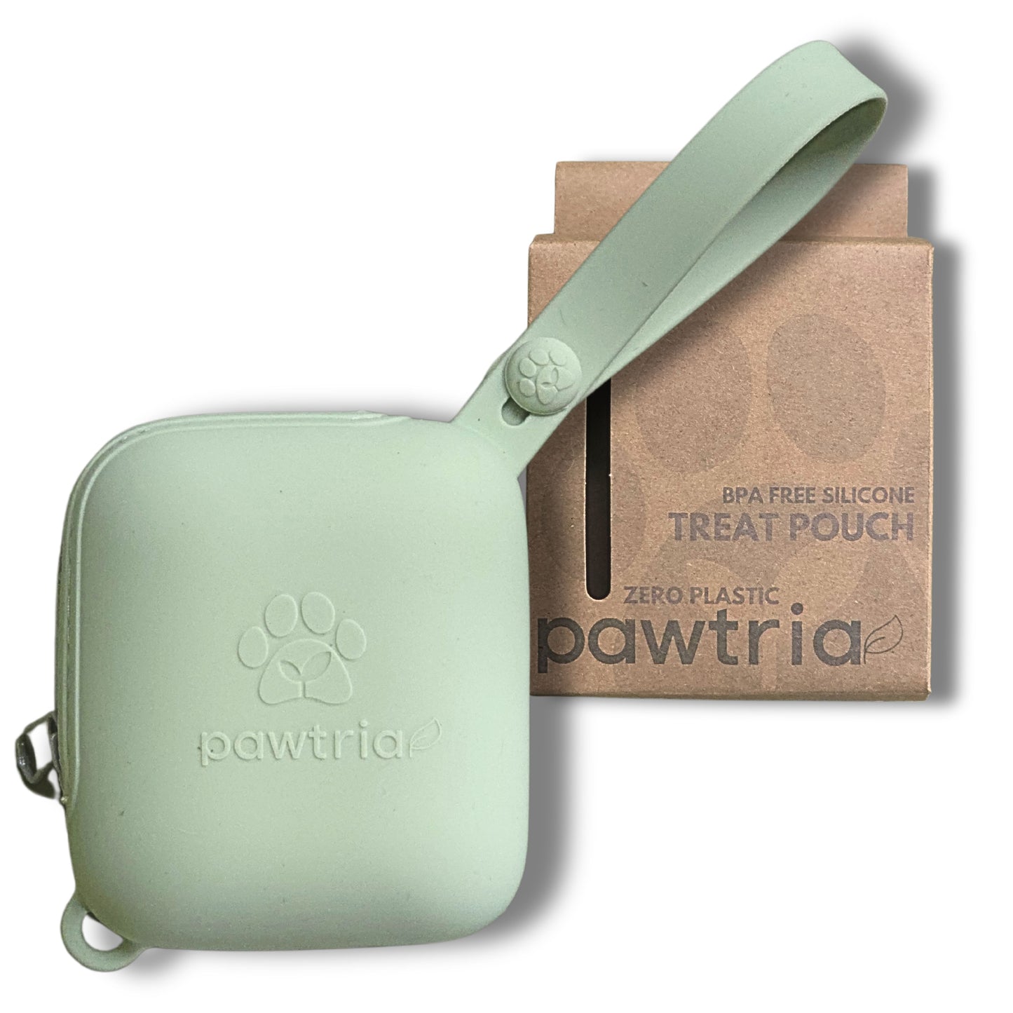 Pawtria Small BPA Free Silicone Dog Treat Pouch (Light Green)