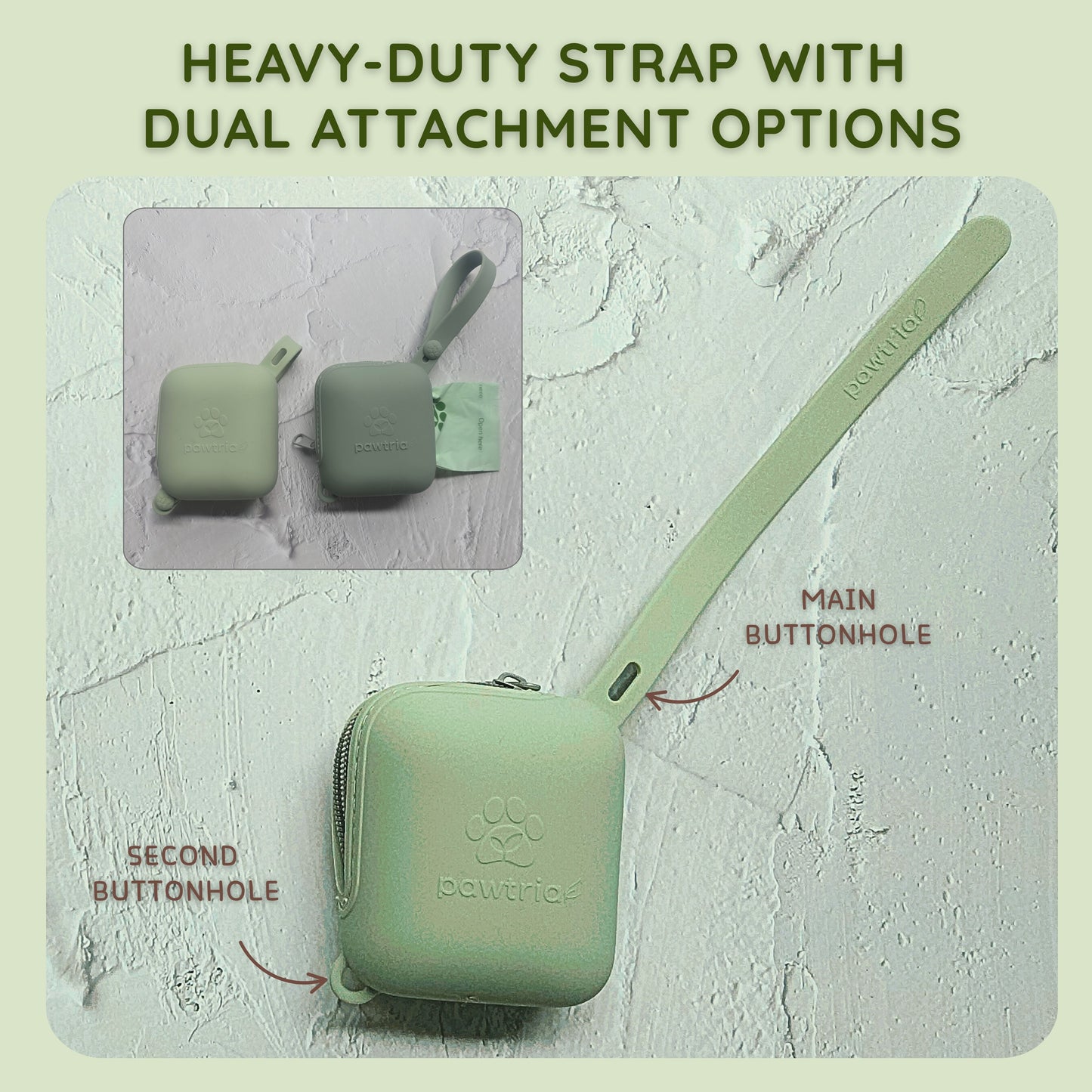 Pawtria Small BPA Free Silicone Dog Treat Pouch (Light Green)