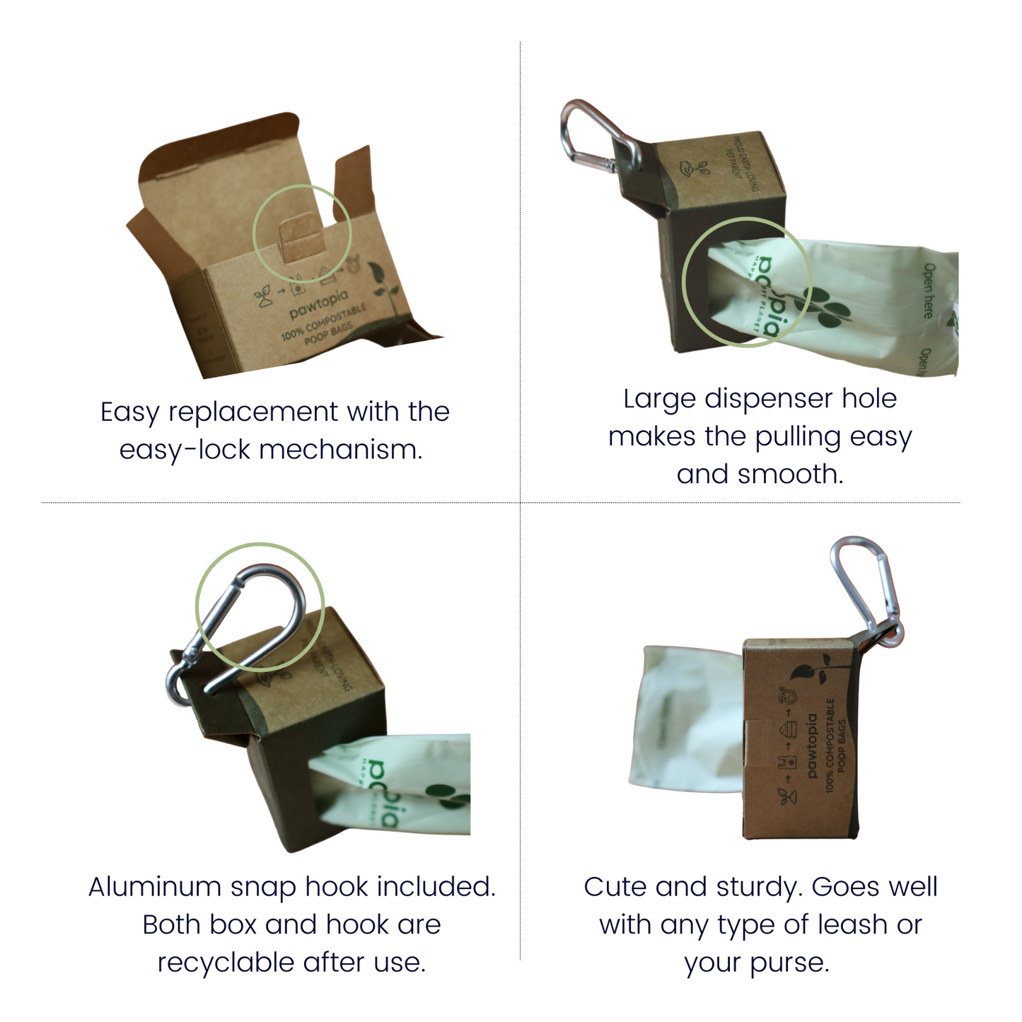 Home Compostable Pet Waste Bag (240) with Paper Dispenser