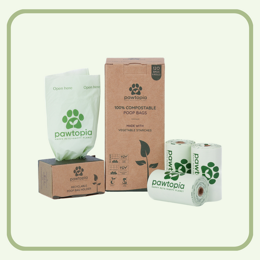 Home Compostable Pet Waste Bag (120) with Paper Dispenser